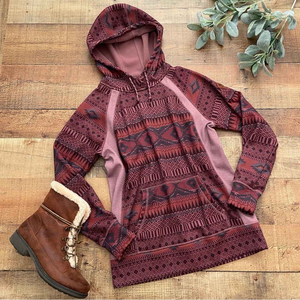 Snowboarding BURTON Burgundy Hoodie Pullover Kangaroo Pocket